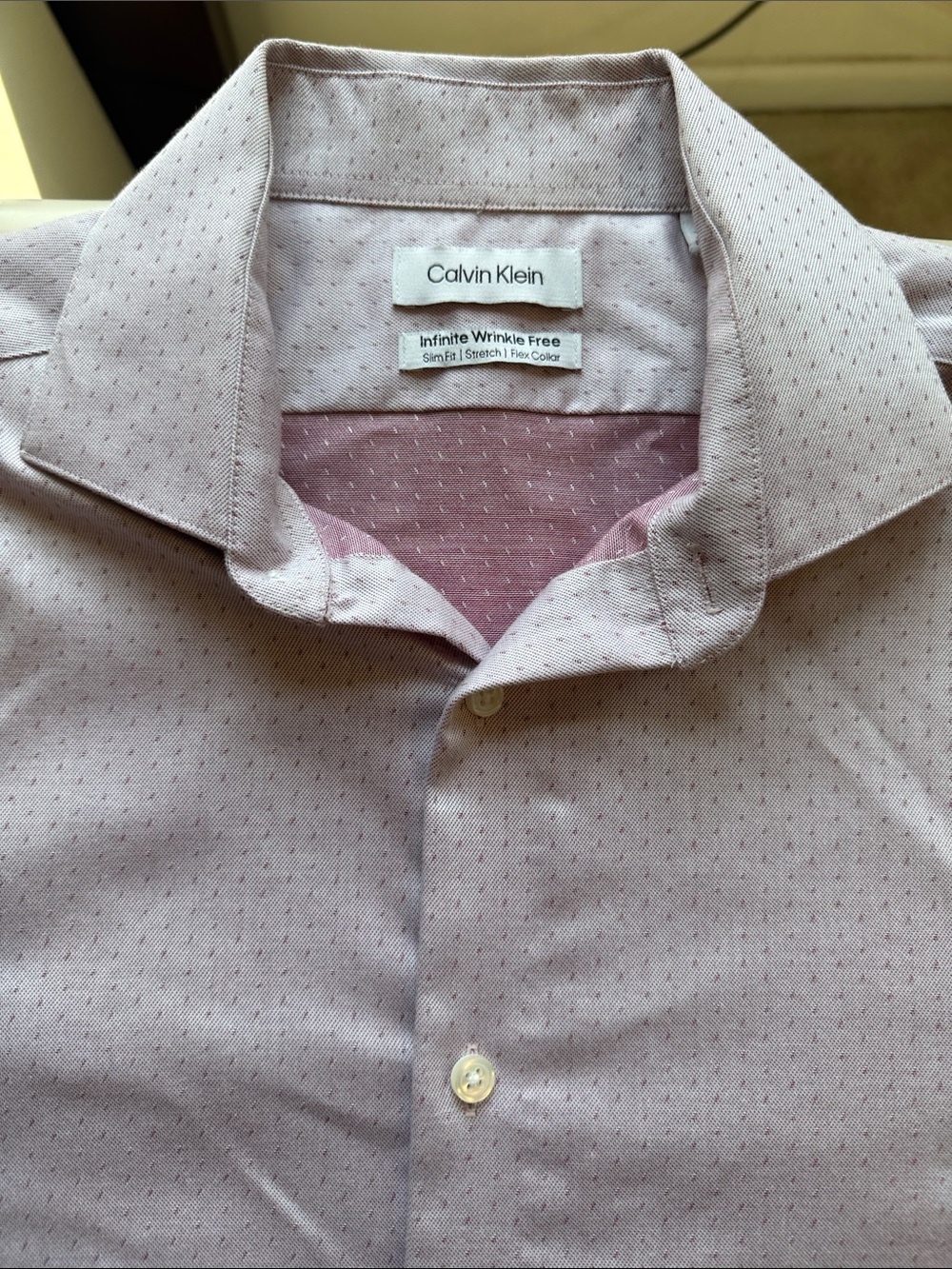 Calvin Klein Light Pink Microdot Dress Shirt